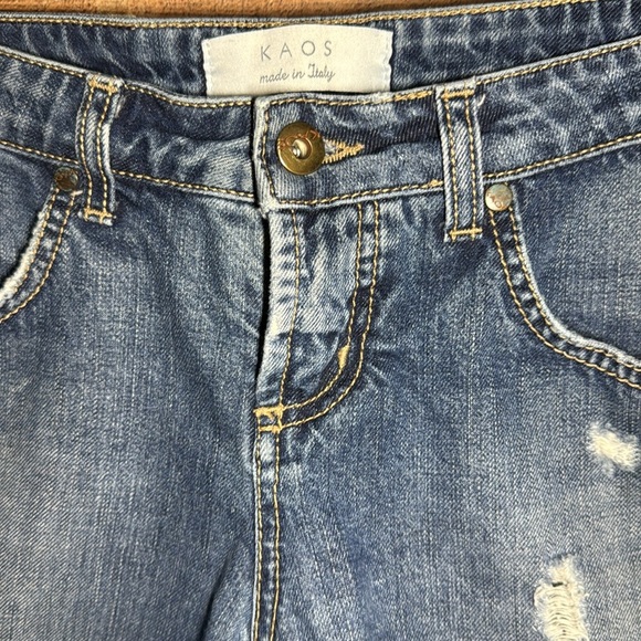 Kaos Made in Italy Distressed Denim Shorts size 26 - Picture 5 of 9